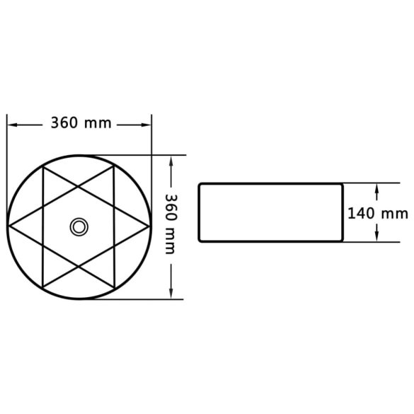 fekete kerámia mosdókagyló 36 x 14 cm