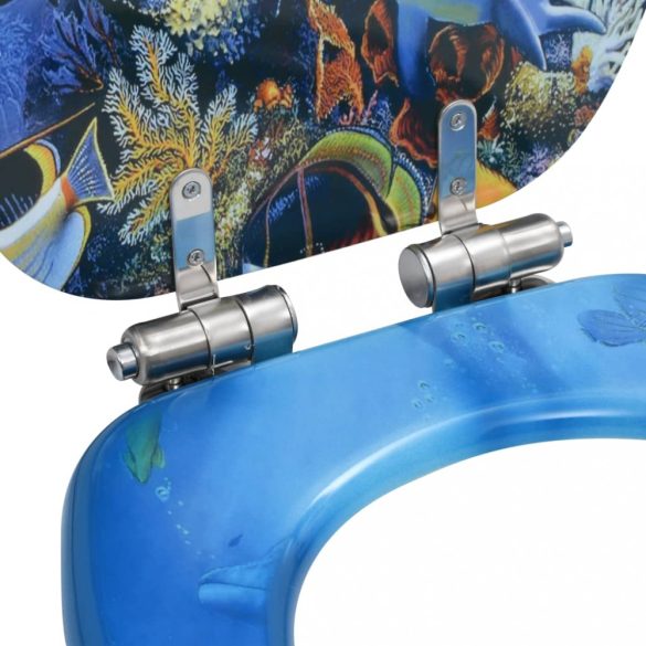 delfinmintás MDF WC-ülőke lassan csukódó fedéllel