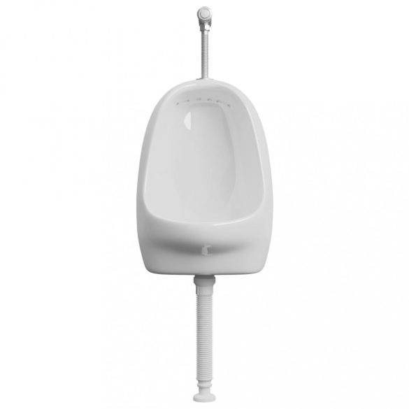 fehér falra szerelhető kerámiapiszoár öblítőszeleppel