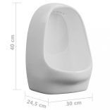 fehér falra szerelhető kerámiapiszoár öblítőszeleppel