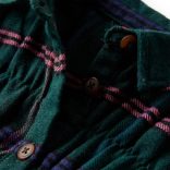 Sötétzöld hosszú ujjú gyerekruha fodrokkal 92