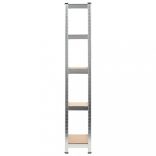 3 db 5 szintes ezüstszínű acél és szerelt fa polc