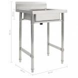 rozsdamentes acél egymedencés mosogatótálca