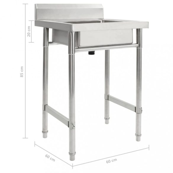 rozsdamentes acél egymedencés mosogatótálca