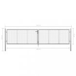 ezüst színű horganyzott acél kerti kapu 400 x 75 cm