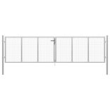 ezüst színű horganyzott acél kerti kapu 400 x 100 cm