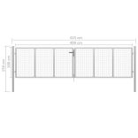 ezüst színű horganyzott acél kerti kapu 400 x 100 cm