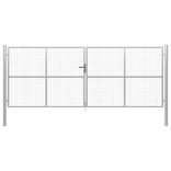 ezüst színű horganyzott acél kerti kapu 400 x 150 cm