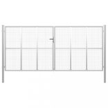 ezüst színű horganyzott acél kerti kapu 400 x 175 cm