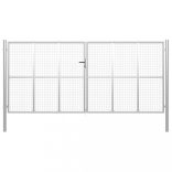 ezüst színű horganyzott acél kerti kapu 400 x 200 cm
