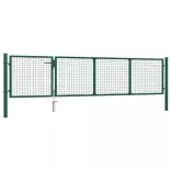 zöld acél kerti kapu 350 x 75 cm