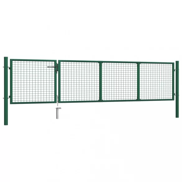 zöld acél kerti kapu 350 x 75 cm