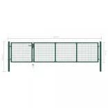 zöld acél kerti kapu 350 x 75 cm