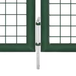 zöld acél kerti kapu 350 x 100 cm