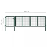 zöld acél kerti kapu 400 x 100 cm