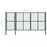 zöld acél kerti kapu 400 x 150 cm