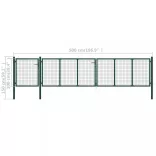 zöld acél kerti kapu 500 x 100 cm