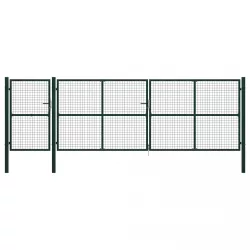 zöld acél kerti kapu 500 x 150 cm