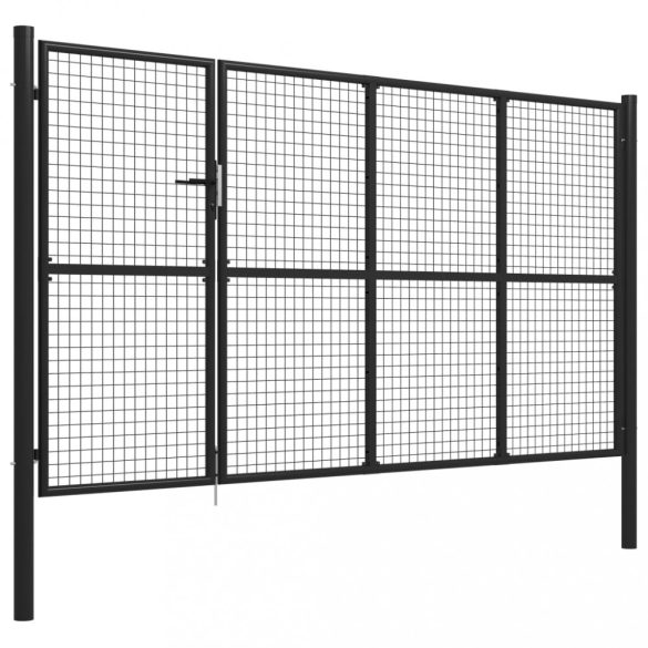 antracit színű acél kerti kapu 350 x 150 cm