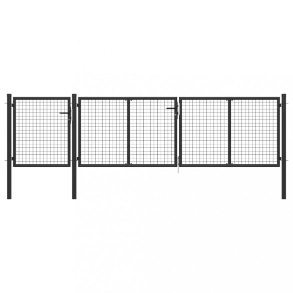 antracit színű acél kerti kapu 400 x 100 cm