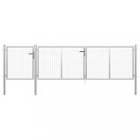 ezüst színű acél kerti kapu 400 x 75 cm