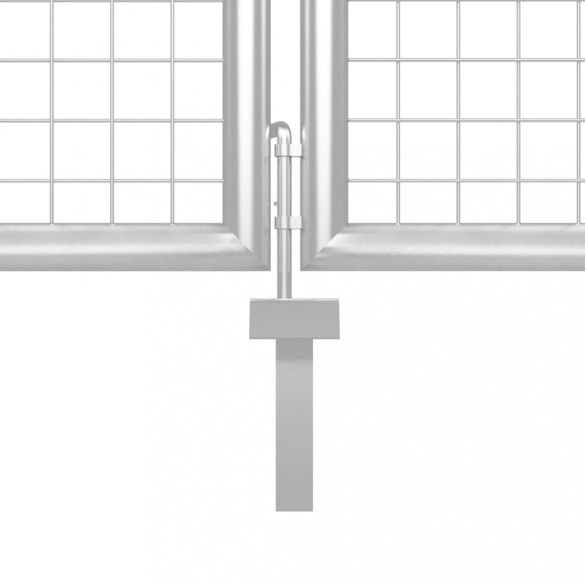 ezüst színű acél kerti kapu 400 x 75 cm