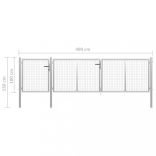 ezüst színű acél kerti kapu 400 x 100 cm