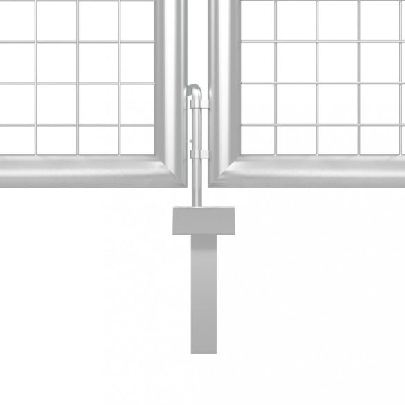 ezüst színű acél kerti kapu 500 x 100 cm