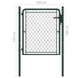 zöld acél kerti kapu 100 x 100 cm