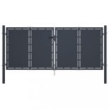 antracit színű acél kerti kapu 300 x 125 cm