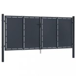 antracit színű acél kerti kapu 300 x 125 cm