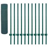 zöld acél drótháló kerítés tartóoszlopokkal 25 x 0,5 m