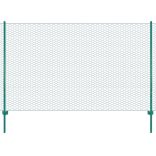 zöld acél drótkerítés tartóoszlopokkal 25 x 2 m