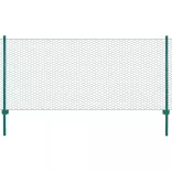zöld acél drótkerítés tartóoszlopokkal 25 x 0,75 m
