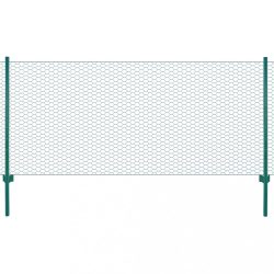 zöld acél drótkerítés tartóoszlopokkal 25 x 1 m