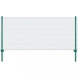 zöld acél drótháló kerítés tartóoszlopokkal 25 x 0,5 m