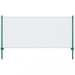   zöld acél drótháló kerítés tartóoszlopokkal 25 x 0,5 m