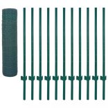 zöld acél drótháló kerítés tartóoszlopokkal 25 x 0,5 m