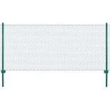 zöld acél drótkerítés tartóoszlopokkal 25 x 0,75 m