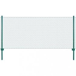 zöld acél drótkerítés tartóoszlopokkal 25 x 1 m