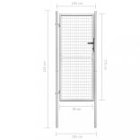 ezüst színű horganyzott acél kerti kapu 100 x 175 cm