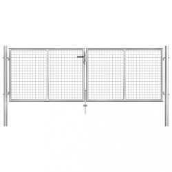 ezüst színű horganyzott acél kerti kapu 300 x 75 cm