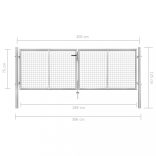 ezüst színű horganyzott acél kerti kapu 300 x 75 cm