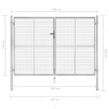 ezüst színű horganyzott acél kerti kapu 300 x 175 cm