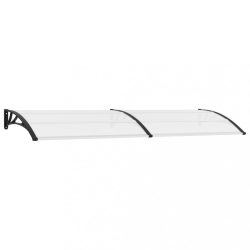   fekete és átlátszó polikarbonát ajtóelőtető 300 x 75 cm