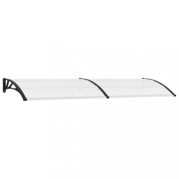 fekete és átlátszó polikarbonát ajtóelőtető 300 x 75 cm