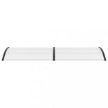 fekete és átlátszó polikarbonát ajtóelőtető 300 x 75 cm