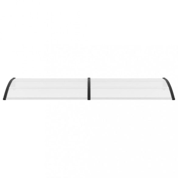 fekete és átlátszó polikarbonát ajtóelőtető 300 x 75 cm