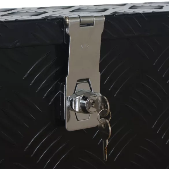 fekete alumíniumdoboz 485 x 140 x 200 mm