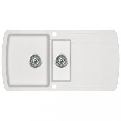 fehér, kétmedencés gránit mosogatótálca